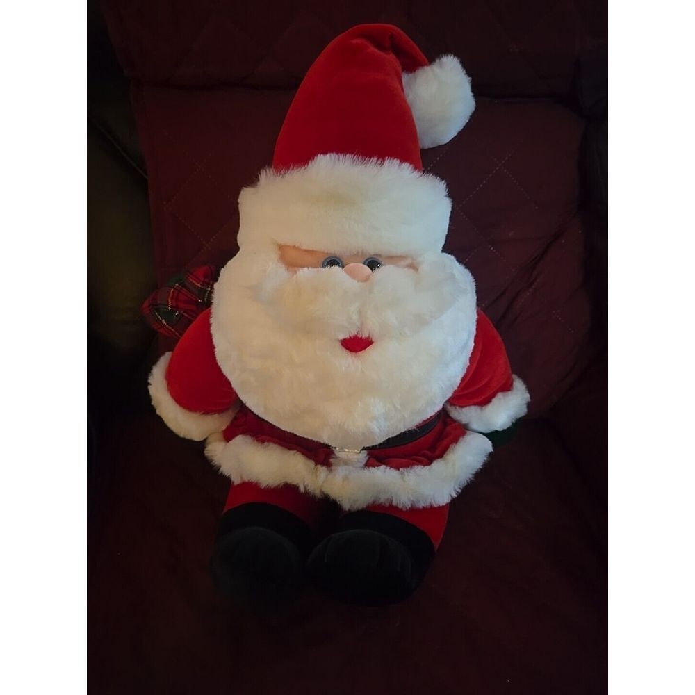 Vintage 1994 Sitting SANTA CLAUS Plush 16.5"‎ Stuffed Toy  Great New Condition